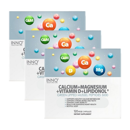 이노헬스 칼슘 마그네슘 비타민D 칼마디 초록입홍합 120캡슐 3개